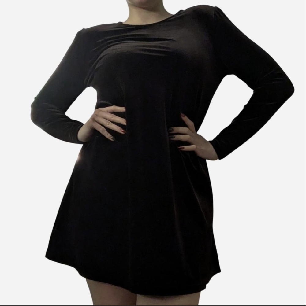 Vintage DJI Classic Brown Long Sleeve Dress